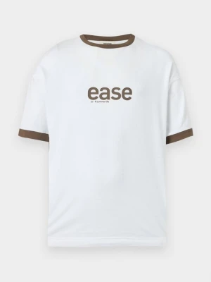 T-shirt z nadrukiem Drykorn biały