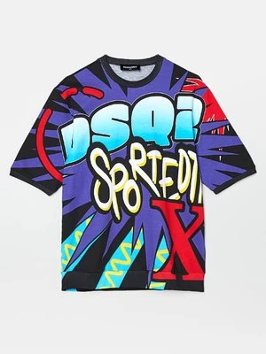 T-shirt z nadrukiem Dsquared2 czarny
