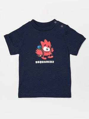 T-shirt z nadrukiem Dsquared2 granatowy