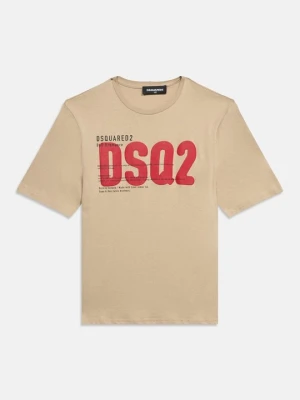 T-shirt z nadrukiem Dsquared2 beżowy