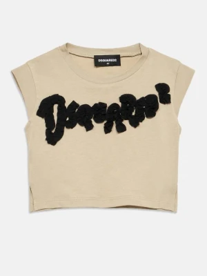 T-shirt z nadrukiem Dsquared2 beżowy