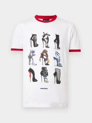 T-shirt z nadrukiem Dsquared2 biały