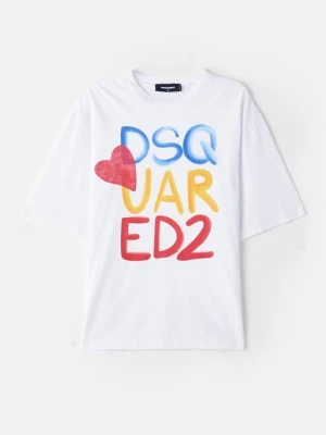 T-shirt z nadrukiem Dsquared2 biały
