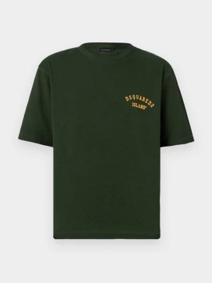 T-shirt z nadrukiem Dsquared2 ciemnozielony