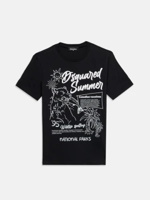 T-shirt z nadrukiem Dsquared2 czarny