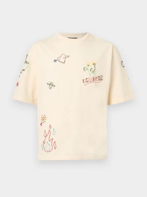 T-shirt z nadrukiem Dsquared2 mleczny