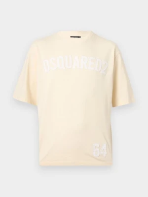 T-shirt z nadrukiem Dsquared2 mleczny