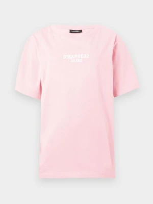T-shirt z nadrukiem Dsquared2 morelowy melanż