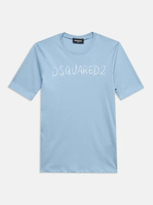 T-shirt z nadrukiem Dsquared2 niebieski
