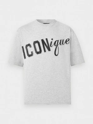 T-shirt z nadrukiem Dsquared2 szary melanż