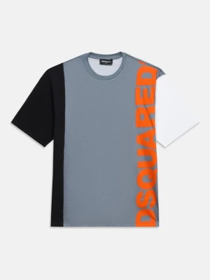 T-shirt z nadrukiem Dsquared2 szary melanż