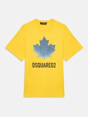 T-shirt z nadrukiem Dsquared2 żółty