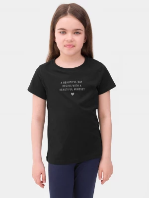 T-shirt z nadrukiem dziewczęcy 4F