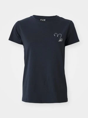 Zdjęcie produktu T-shirt z nadrukiem EA7 Emporio Armani granatowy