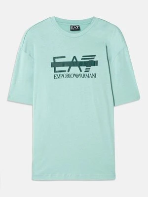 Zdjęcie produktu T-shirt z nadrukiem EA7 Emporio Armani miętowy