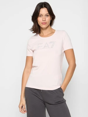 T-shirt z nadrukiem EA7 Emporio Armani mauve