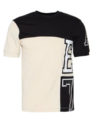 T-shirt z nadrukiem EA7 Emporio Armani beżowy