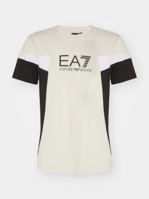 T-shirt z nadrukiem EA7 Emporio Armani beżowy