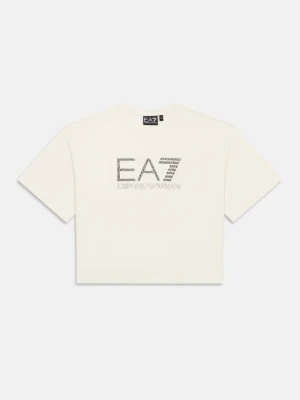 T-shirt z nadrukiem EA7 Emporio Armani biały
