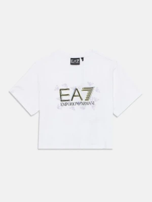 T-shirt z nadrukiem EA7 Emporio Armani biały