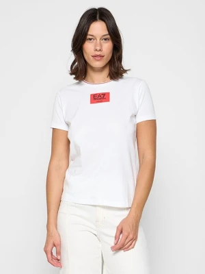 T-shirt z nadrukiem EA7 Emporio Armani biały