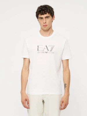 T-shirt z nadrukiem EA7 Emporio Armani biały
