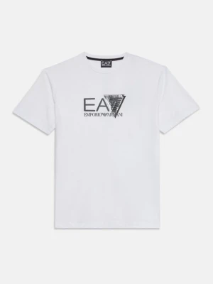T-shirt z nadrukiem EA7 Emporio Armani biały