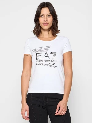 T-shirt z nadrukiem EA7 Emporio Armani biały