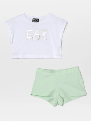 T-shirt z nadrukiem EA7 Emporio Armani biały
