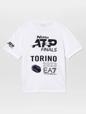 T-shirt z nadrukiem EA7 Emporio Armani biały