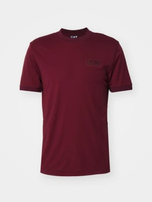 T-shirt z nadrukiem EA7 Emporio Armani bordowy