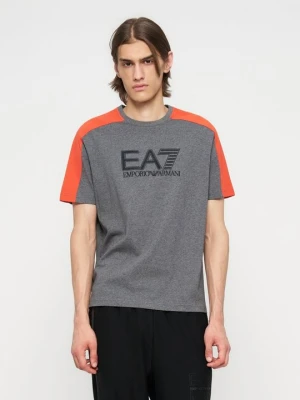 T-shirt z nadrukiem EA7 Emporio Armani ciemnoszary