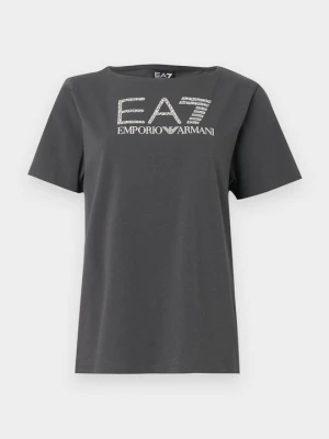 T-shirt z nadrukiem EA7 Emporio Armani ciemnoszary