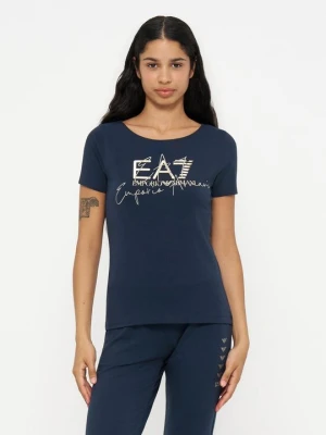 T-shirt z nadrukiem EA7 Emporio Armani czarny
