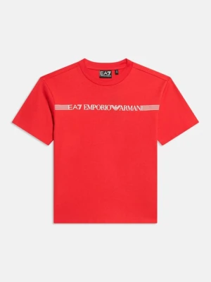T-shirt z nadrukiem EA7 Emporio Armani czerwony