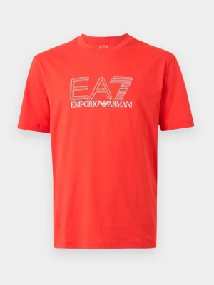T-shirt z nadrukiem EA7 Emporio Armani czerwony