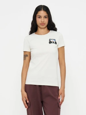 T-shirt z nadrukiem EA7 Emporio Armani jasnoszary