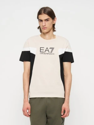 T-shirt z nadrukiem EA7 Emporio Armani jasnoszary