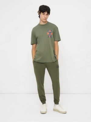 T-shirt z nadrukiem EA7 Emporio Armani jasnozielony
