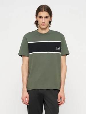 T-shirt z nadrukiem EA7 Emporio Armani jasnozielony