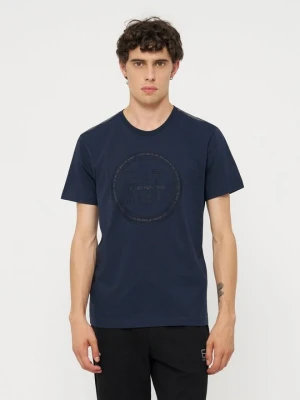 T-shirt z nadrukiem EA7 Emporio Armani metaliczna czerń
