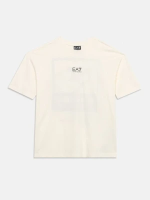 T-shirt z nadrukiem EA7 Emporio Armani mleczny