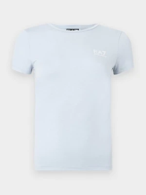 T-shirt z nadrukiem EA7 Emporio Armani niebieski