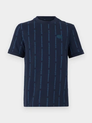 T-shirt z nadrukiem EA7 Emporio Armani niebieski