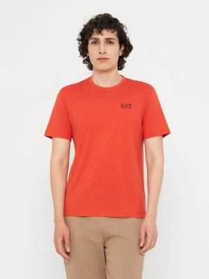 T-shirt z nadrukiem EA7 Emporio Armani pomarańczowy