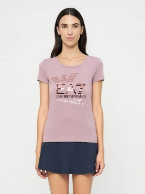 T-shirt z nadrukiem EA7 Emporio Armani zielony