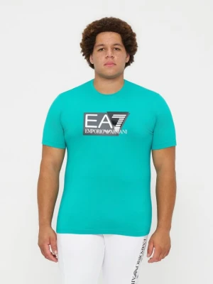 T-shirt z nadrukiem EA7 Emporio Armani zielony