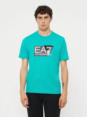 T-shirt z nadrukiem EA7 Emporio Armani zielony