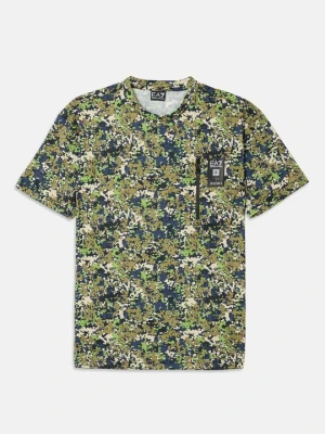 T-shirt z nadrukiem EA7 Emporio Armani zielony