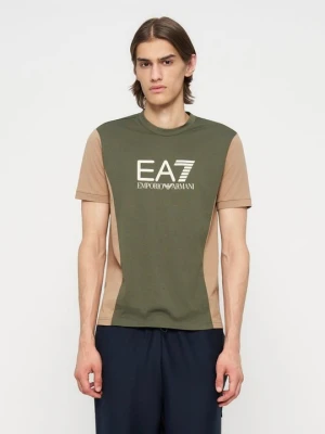 T-shirt z nadrukiem EA7 Emporio Armani zielony